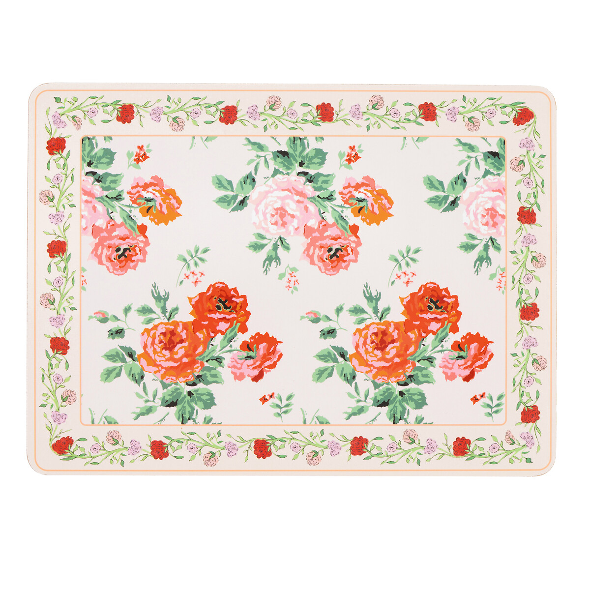 8-Piece Archive Rose Cork Back Placemats & Coaster Set red, CATH KIDSTON
