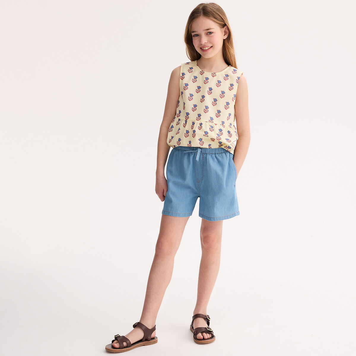 Short en denim léger denim double stone, LA REDOUTE COLLECTIONS