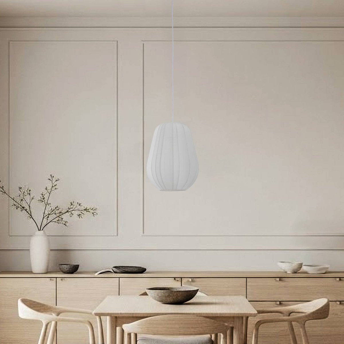 Suspension en textile moderne, Helin blanc, LINDBY