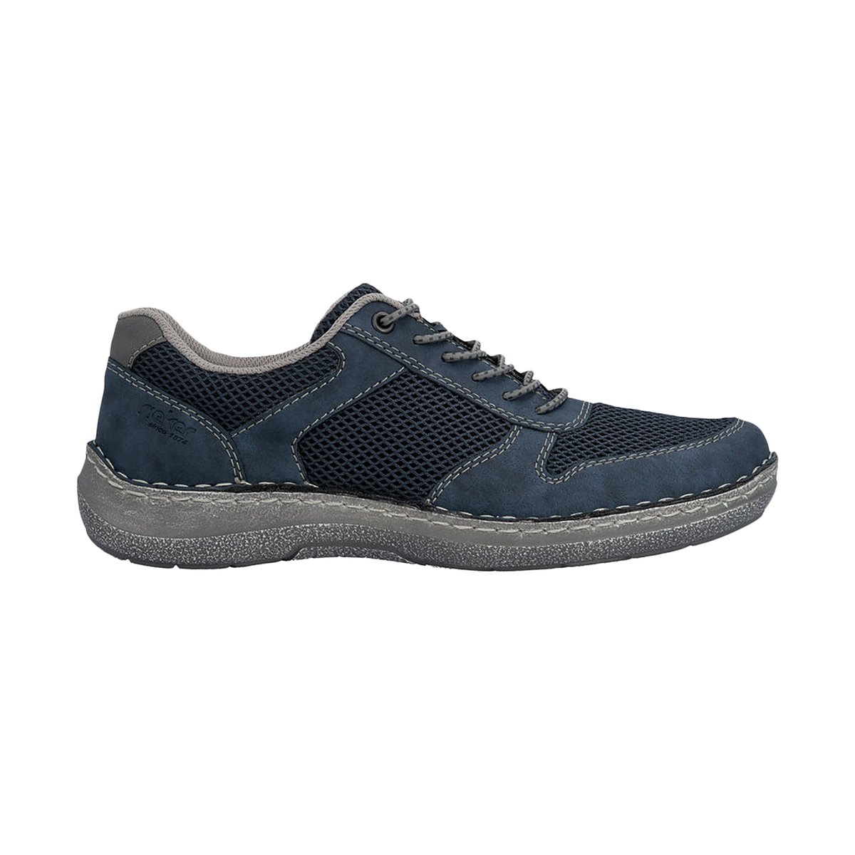 Basket Basse Cuir Morelia bleu, RIEKER