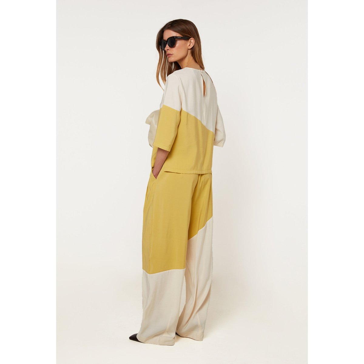 Pantalon large bicolore jaune, RODIER