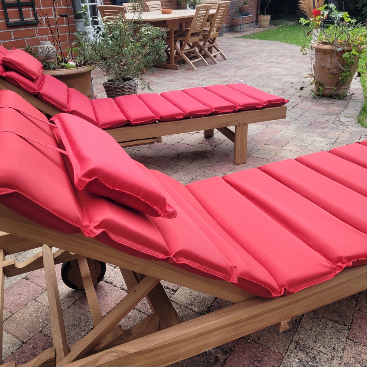 Matelas pour bain de soleil rouge, TECK ATTITUDE