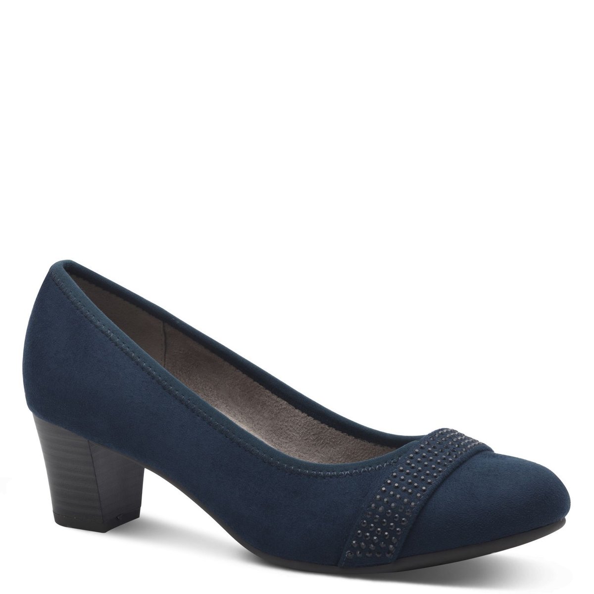 Escarpin talon bloc bleu marine, JANA