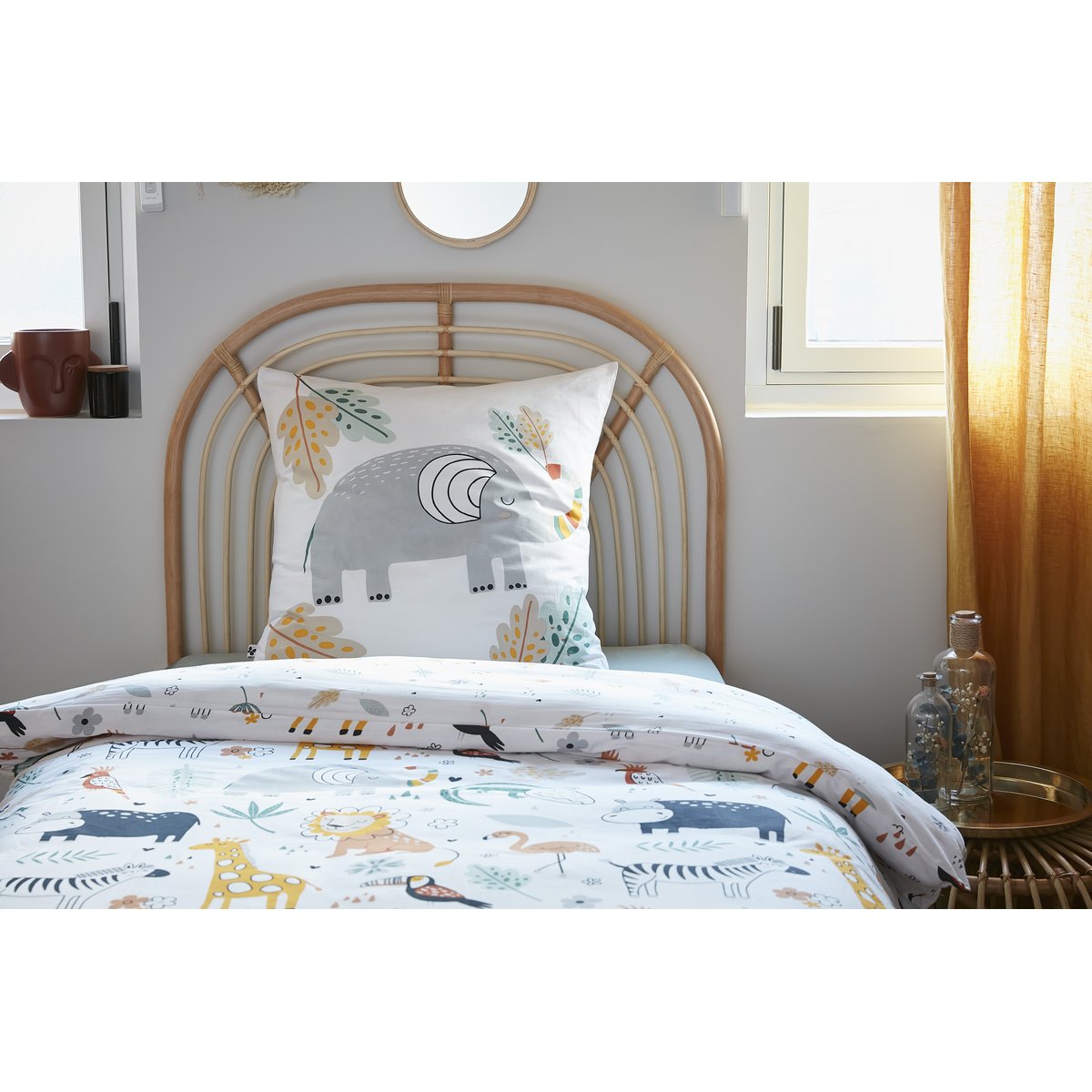 Couette imprimée Coton avec taie Savannah multicolore, EDEN