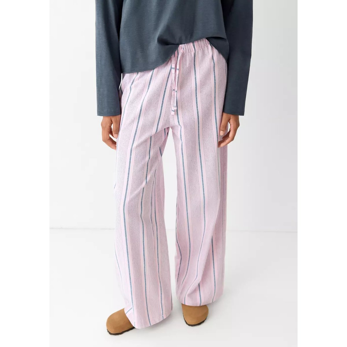 Pyjama complet coton rayures rose, MANGO TEEN