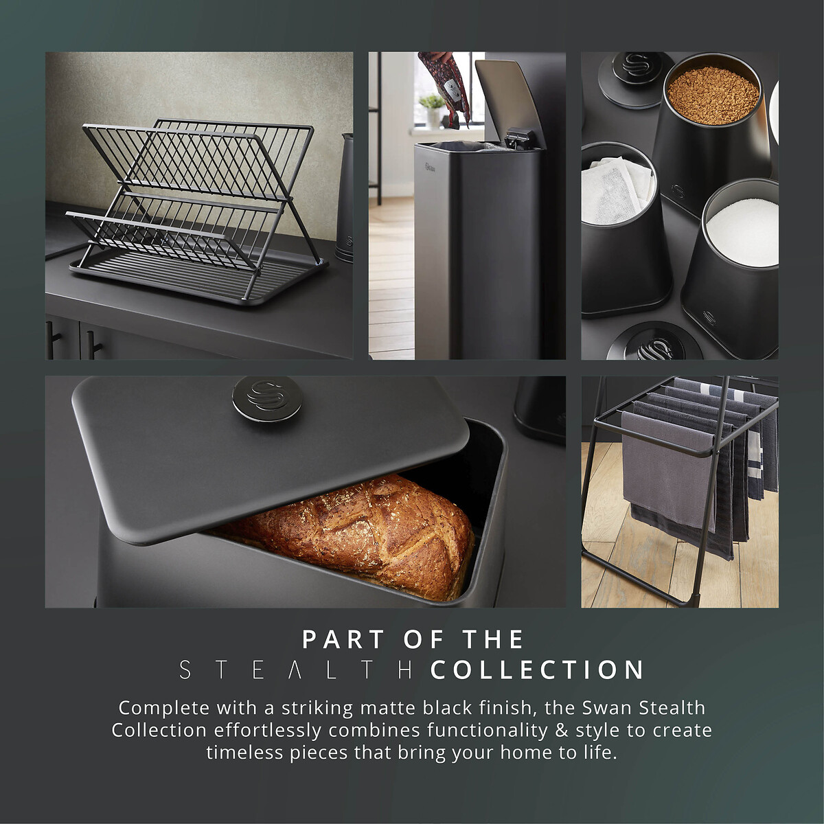 5-Piece Stealth Cookware Set black, SWAN