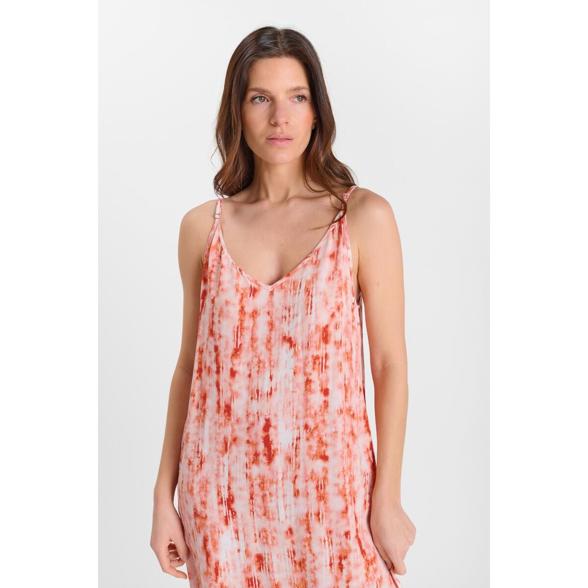 Robe longue droite MAENA flamingo, LE TEMPS DES CERISES