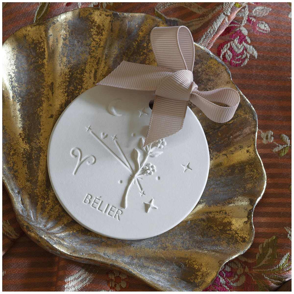 Décor parfumé Astral Bélier - Vanille Dorée blanc, MATHILDE M