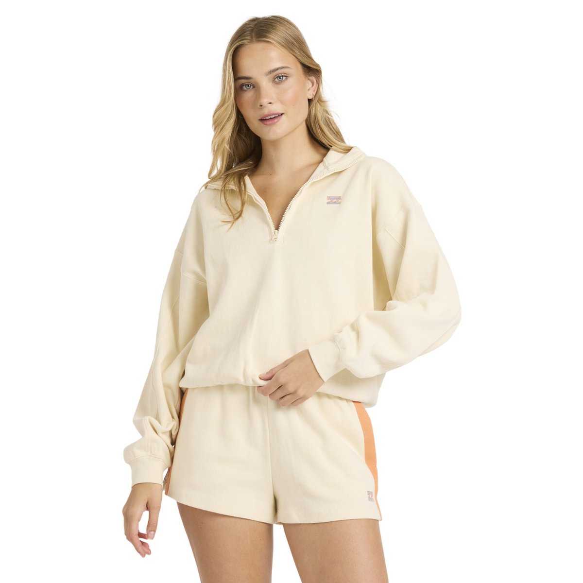 Sweat demi-zip CLASSIC FEELS blanc white cap, BILLABONG