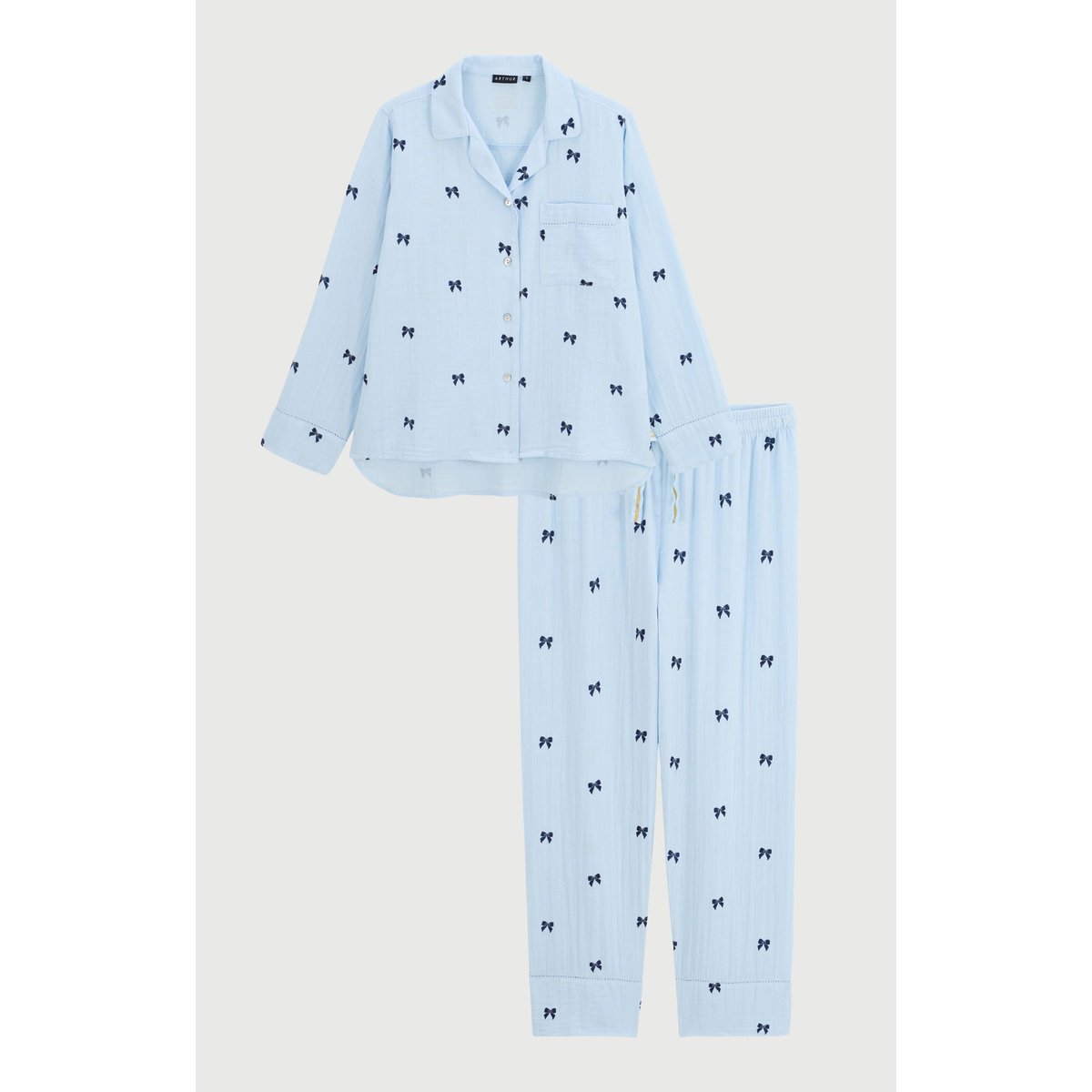 Pyjama boutonné en gaze de coton imprimé Rosie ice, ARTHUR