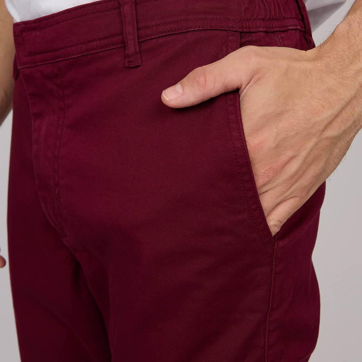 Chino coupe ajustée bordeaux foncé, MISE AU GREEN