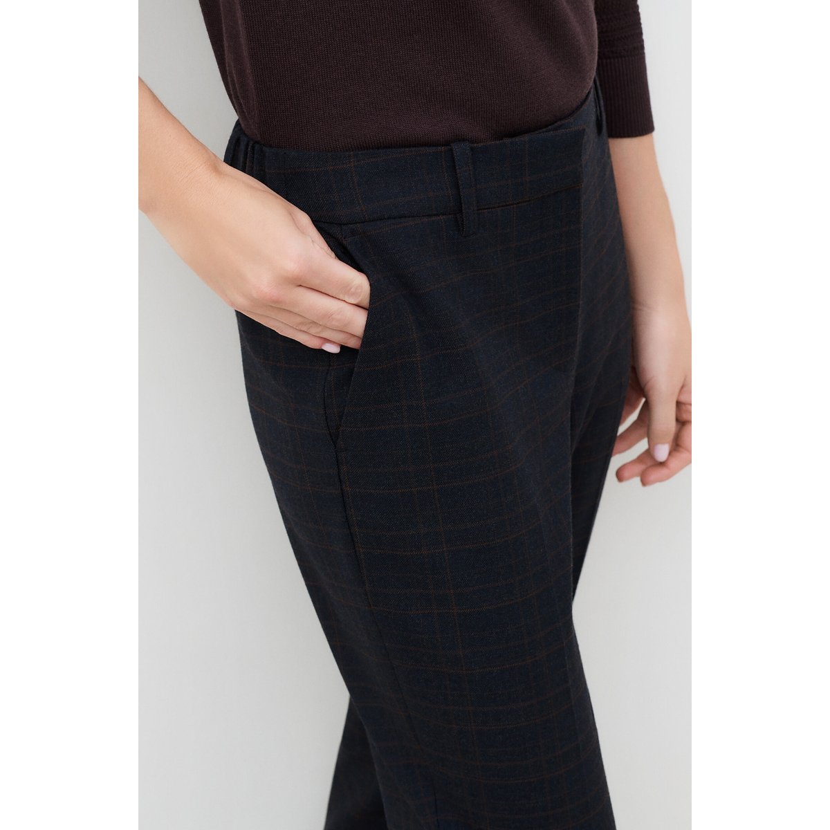 Pantalon cigarette élégant PSIDIKOCARREAU gris, CAROLL
