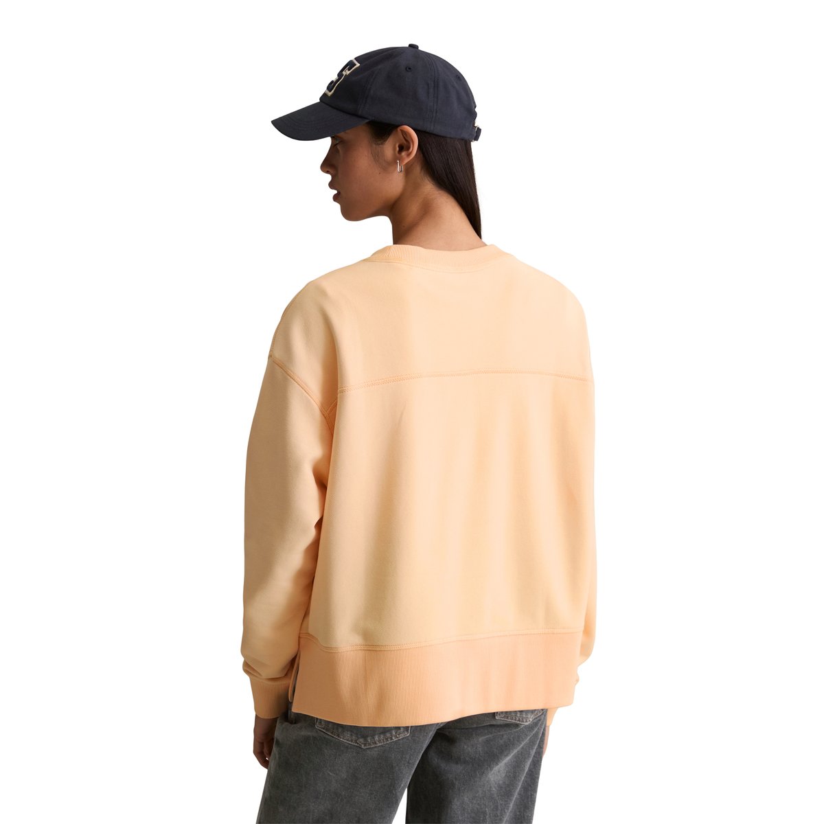 Sweat-shirt relaxed en mélange de coton organique orange, MARC O’POLO DENIM