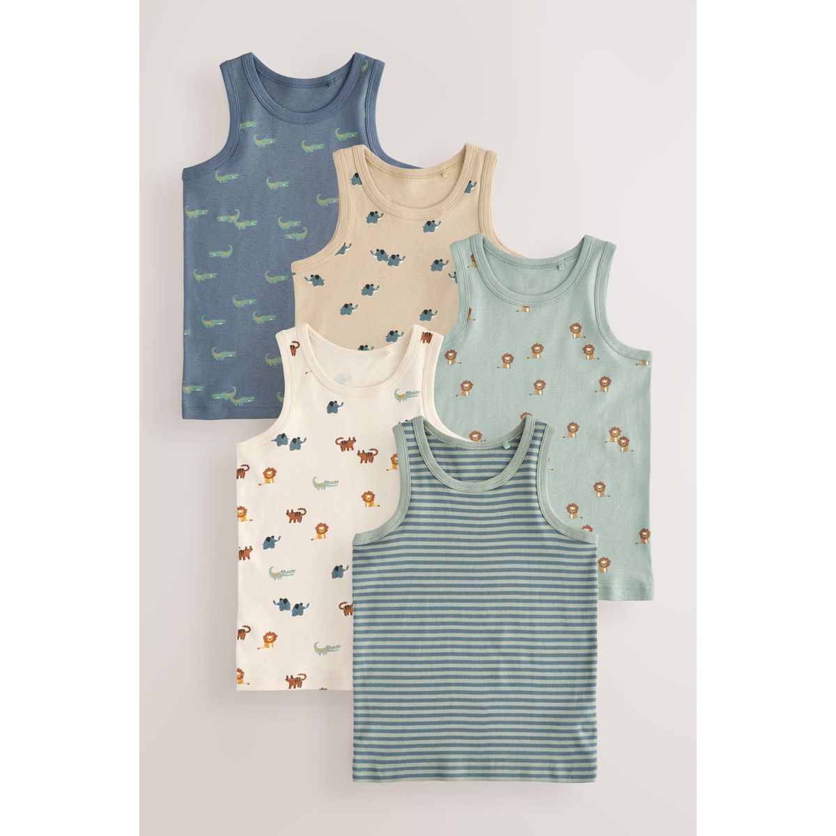 Débardeur en coton, lot de 5 mini safari print, NEXT