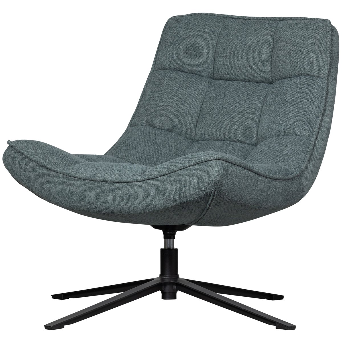 Fauteuil pivotante en chenille MAUDI bleu, WOOOD