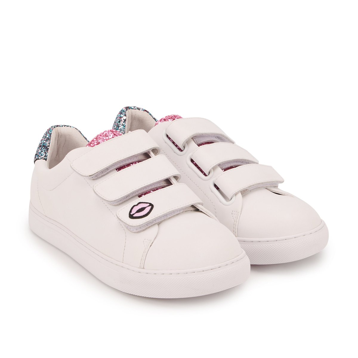 Baskets En Cuir Edith Glitters blanc, BONS BAISERS