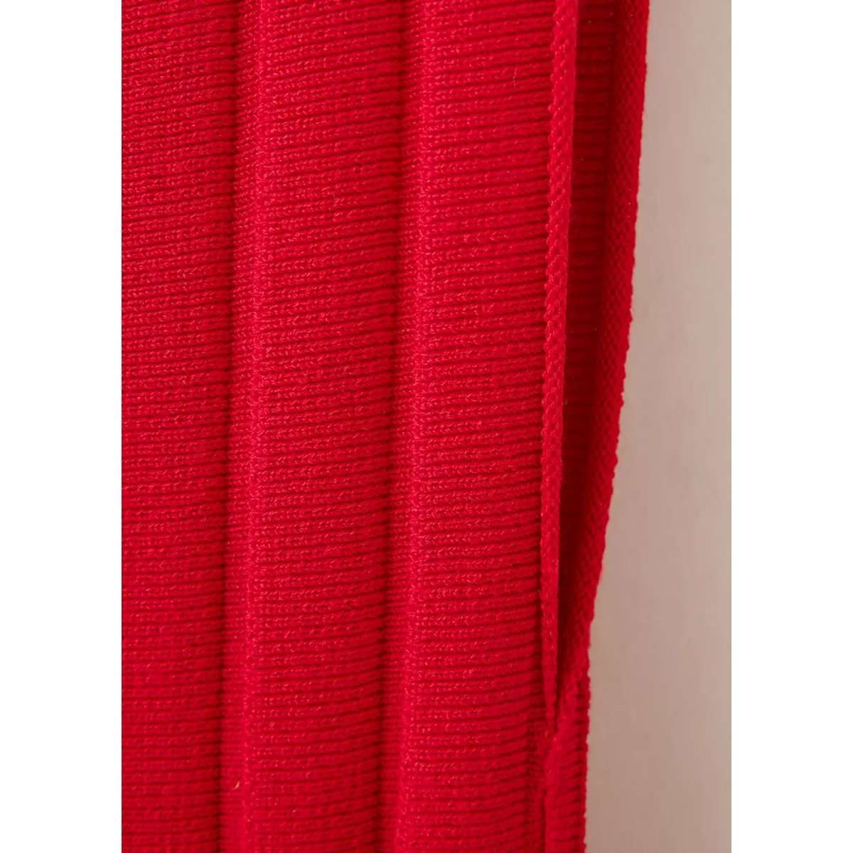 Robe maille côtelée rouge, MANGO