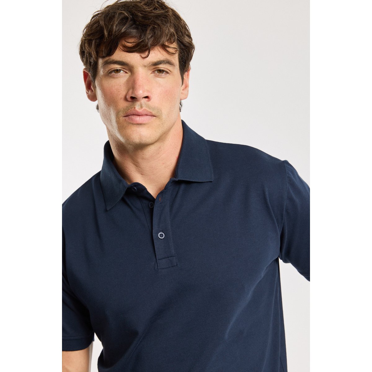 Polo Bérac - coton mercerisé marine deep, GUY DE BERAC