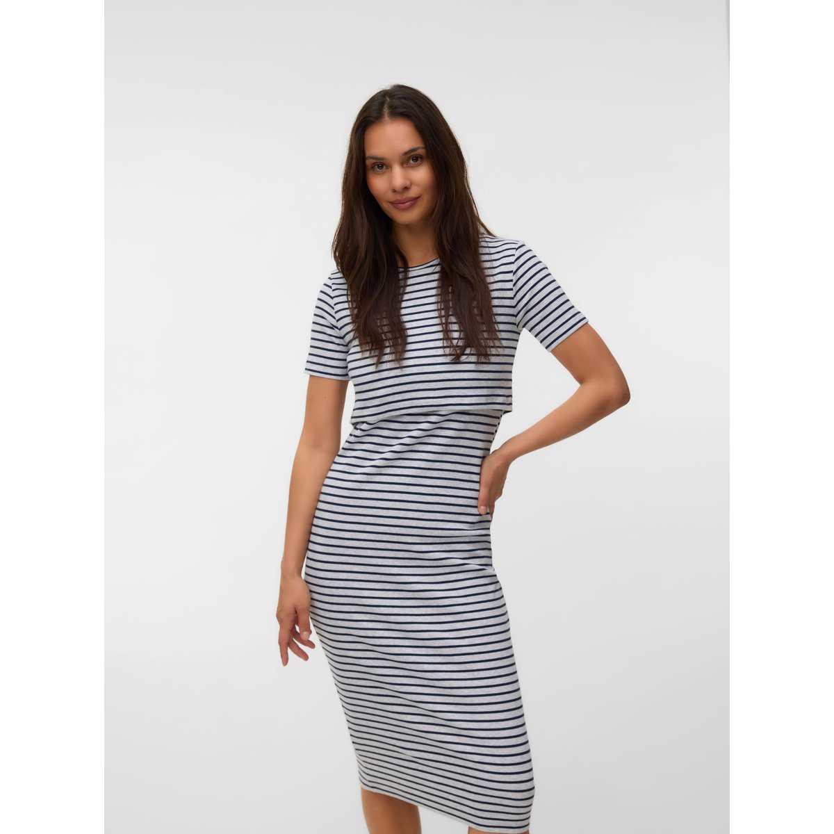Robe grise - light grey melange, MAMA LICIOUS