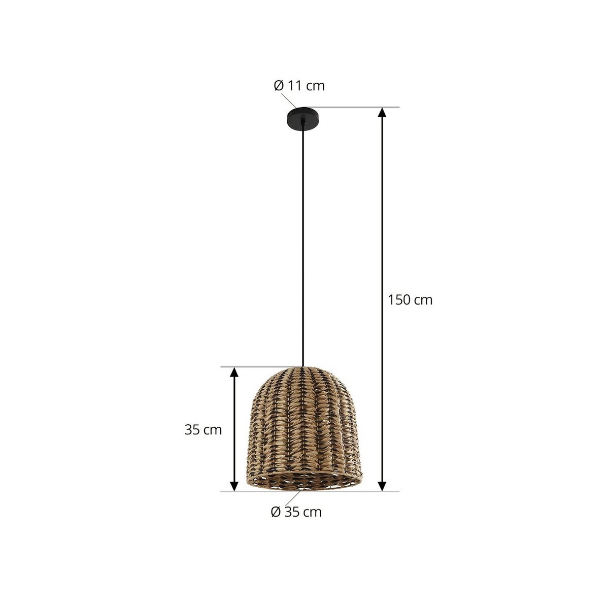 Luminaire extérieur, Taryn bois clair, noir, LINDBY
