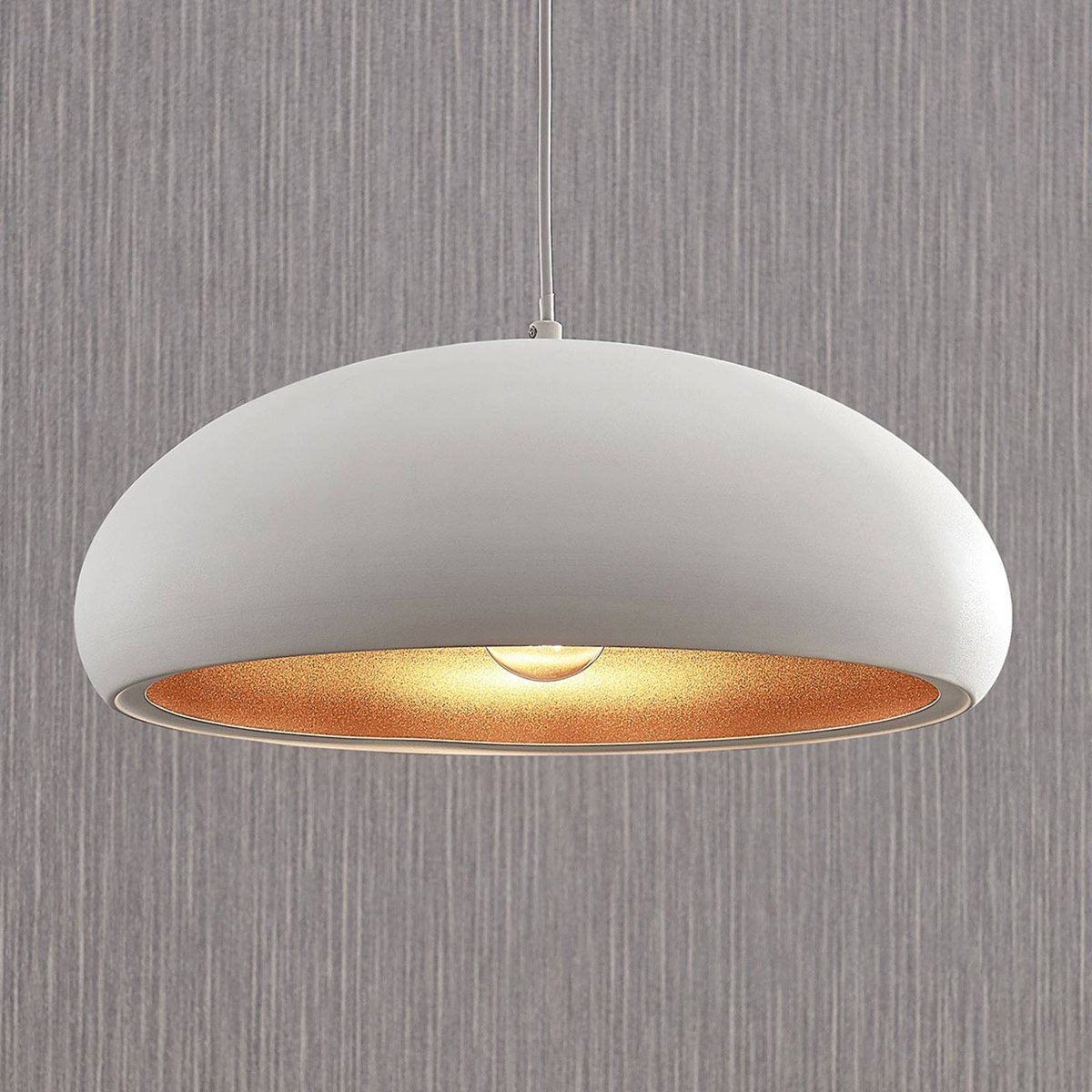 Suspension en métal moderne, Gerwina blanc, or, LINDBY