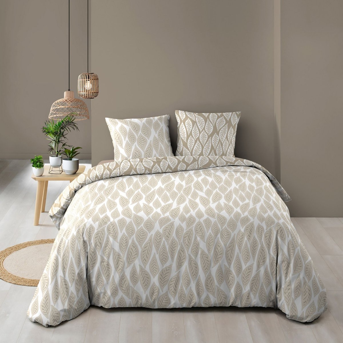 Parure de lit Mareva beige, DOUCEUR D'INTÉRIEUR