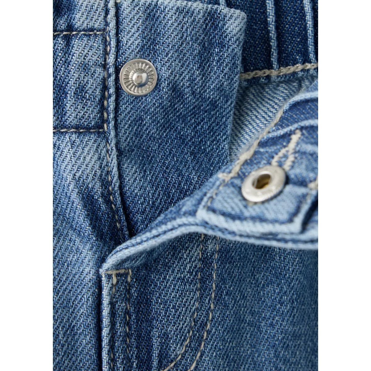 Jean paperbag à taille froncée bleu moyen, MANGO BABY