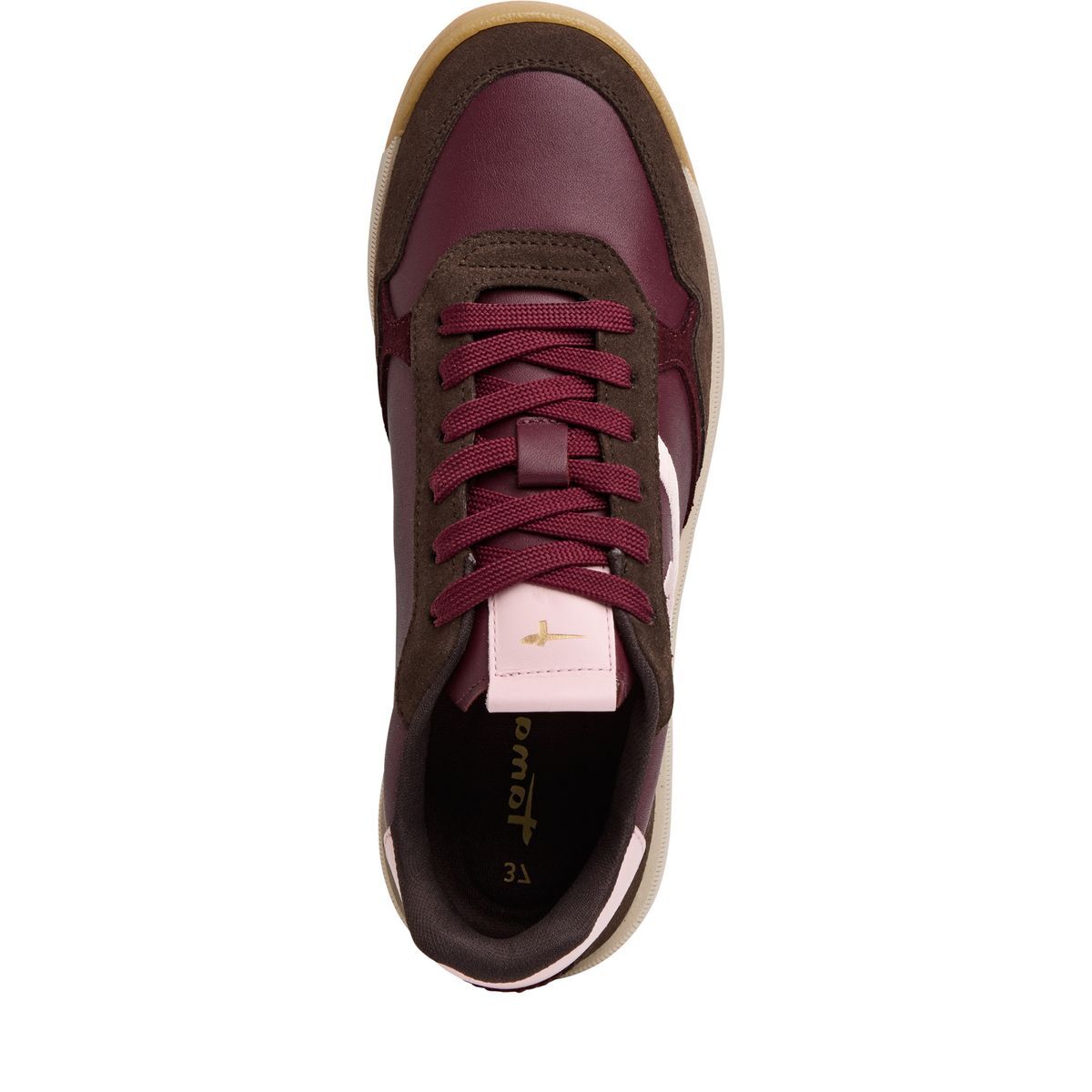 Basket en cuir rouge flamme, TAMARIS
