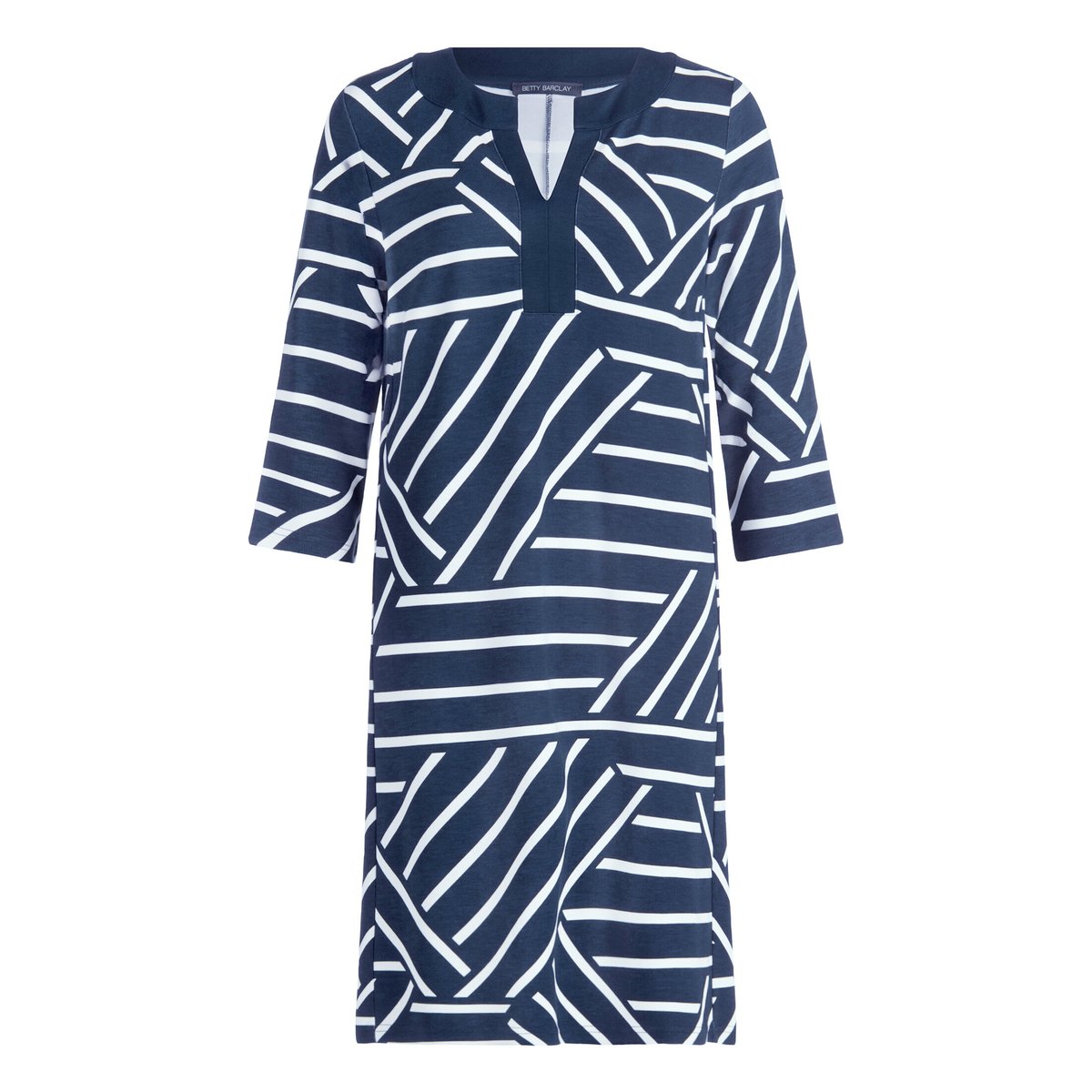 Robe en jersey à manches 3/4 bleu/blanc, BETTY BARCLAY
