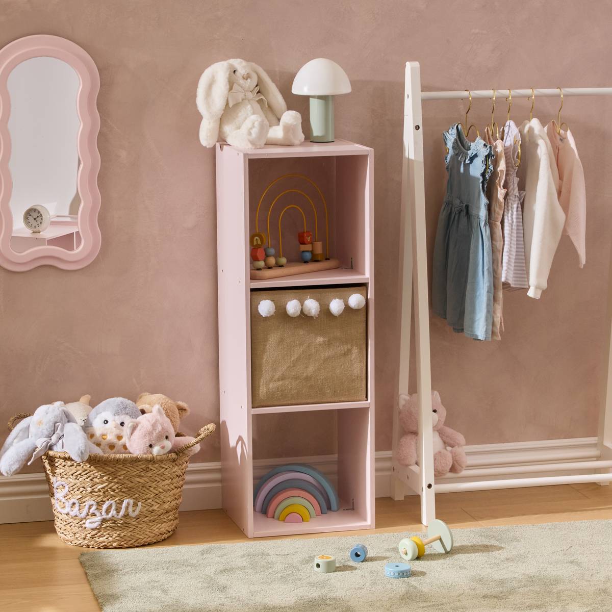 Étagère enfant 3 cases modulable MIX'N MODUL rose, ATMOSPHERA FOR KIDS
