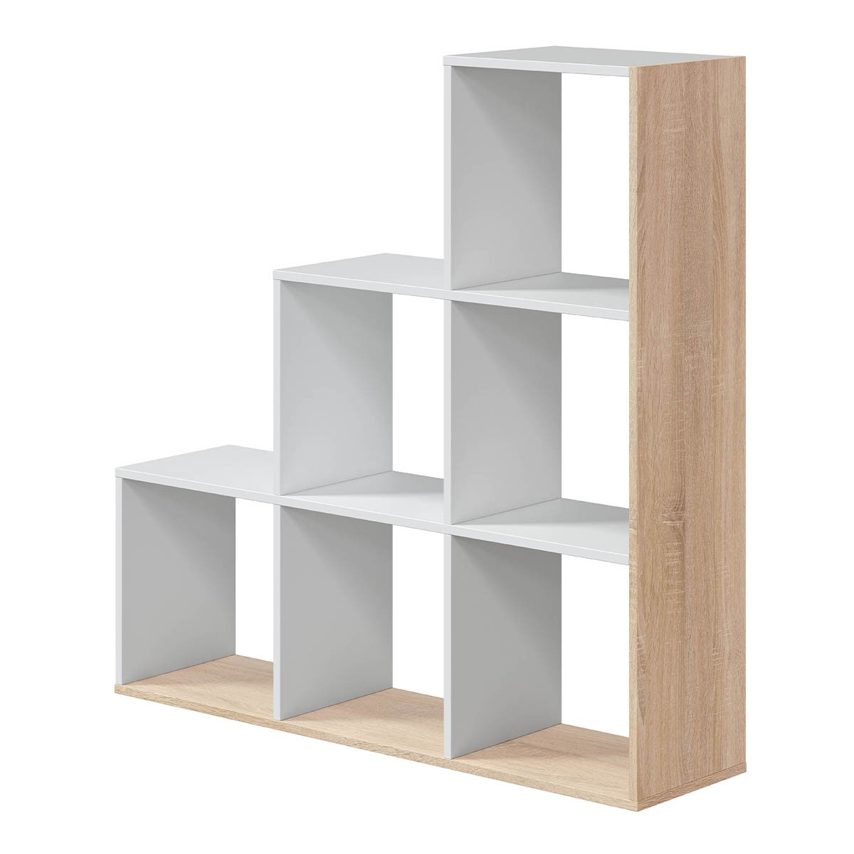 Meuble 6 cases escalier Step - H110 cm blanc, CALICOSY