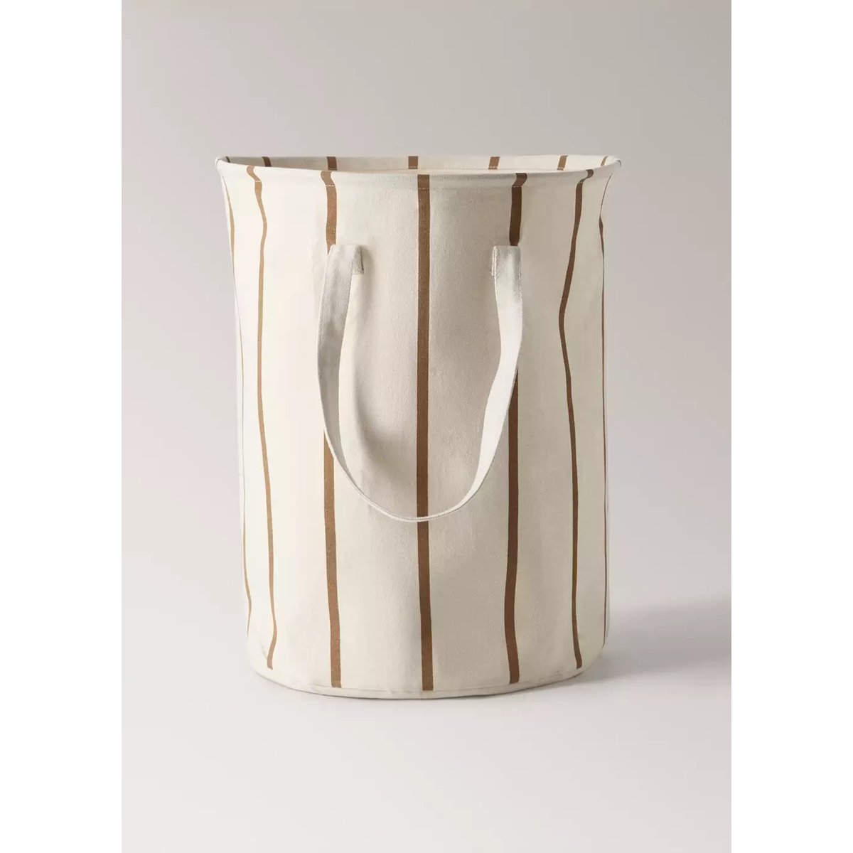 Panier textile à rayures cylindriques blanc, MANGO HOME