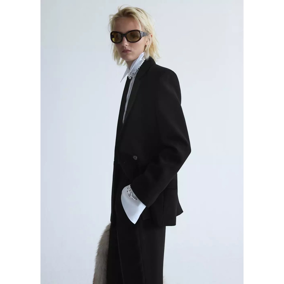 Blazer costume double boutonnage noir, MANGO