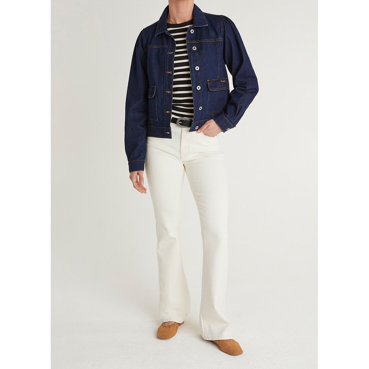 Jean flare taille haute DION ecru, PEPE JEANS