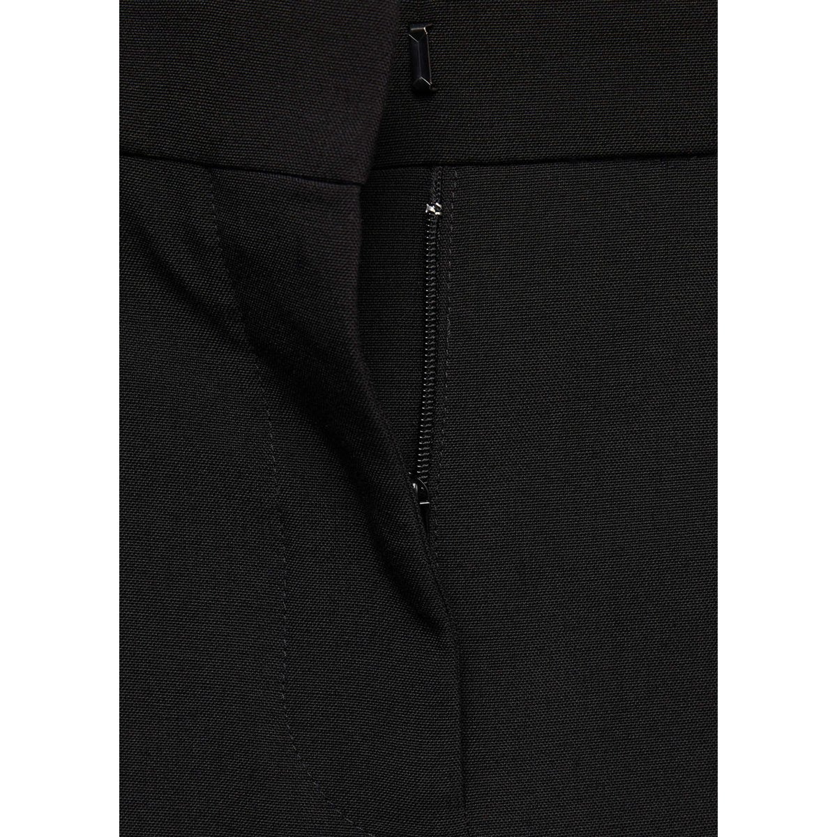 Pantalon en laine fente à l’ourlet noir, MANGO
