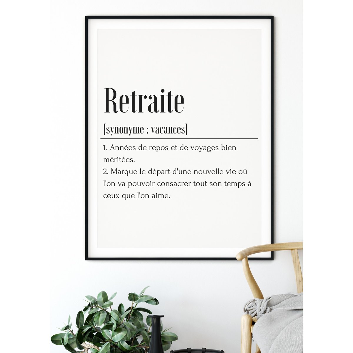 Affiche Définition Retraite blanc, L'AFFICHERIE
