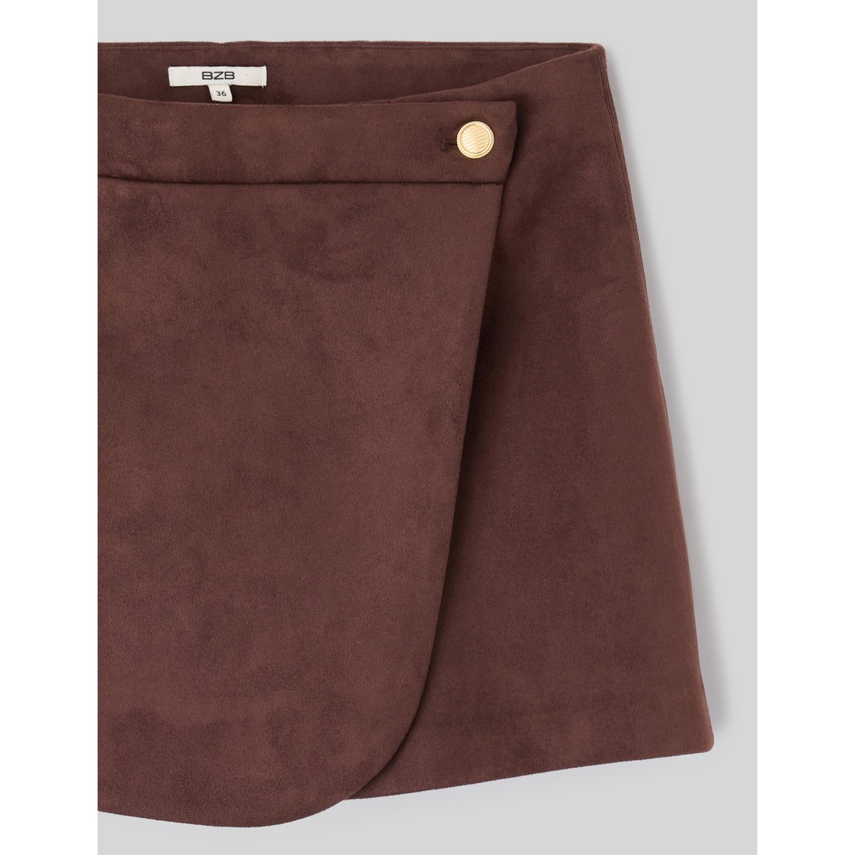 Jupe short suédine marron foncée, BZB