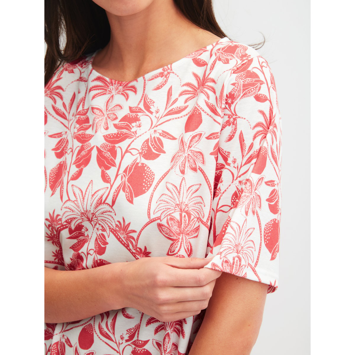 Chemise de nuit à manches courtes, longueur 95 cm manches courtes Coton FAVOURITES BEACH rose of sharon, CALIDA