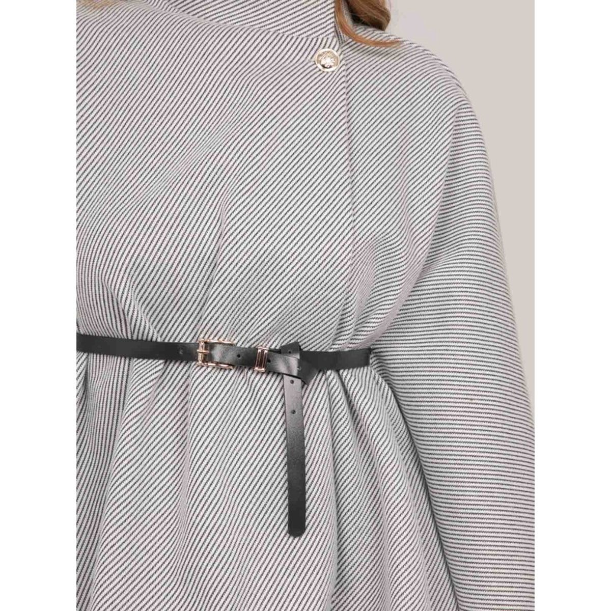 Cape Avec Ceinture Col Montant Manches évasées Urolie gris, DONA LISA