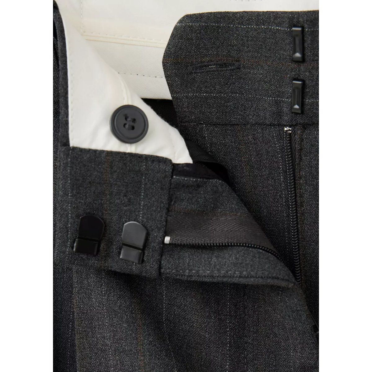 Pantalon droit pinces gris, MANGO