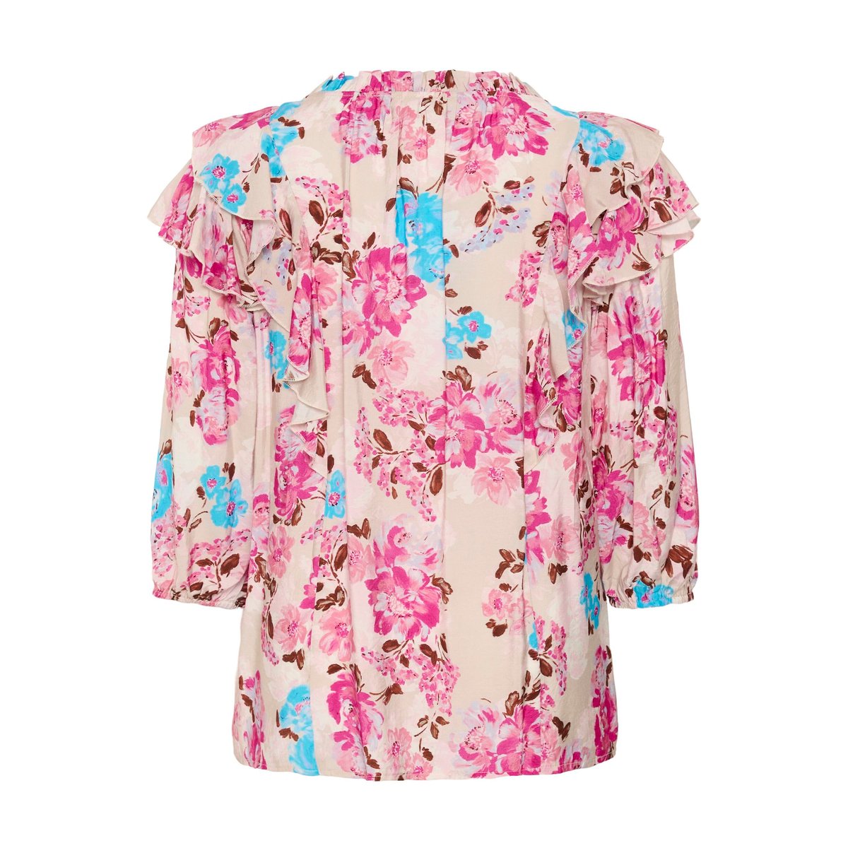 Blouse à manches courtes multicolore multi color flower, KAFFE CURVE