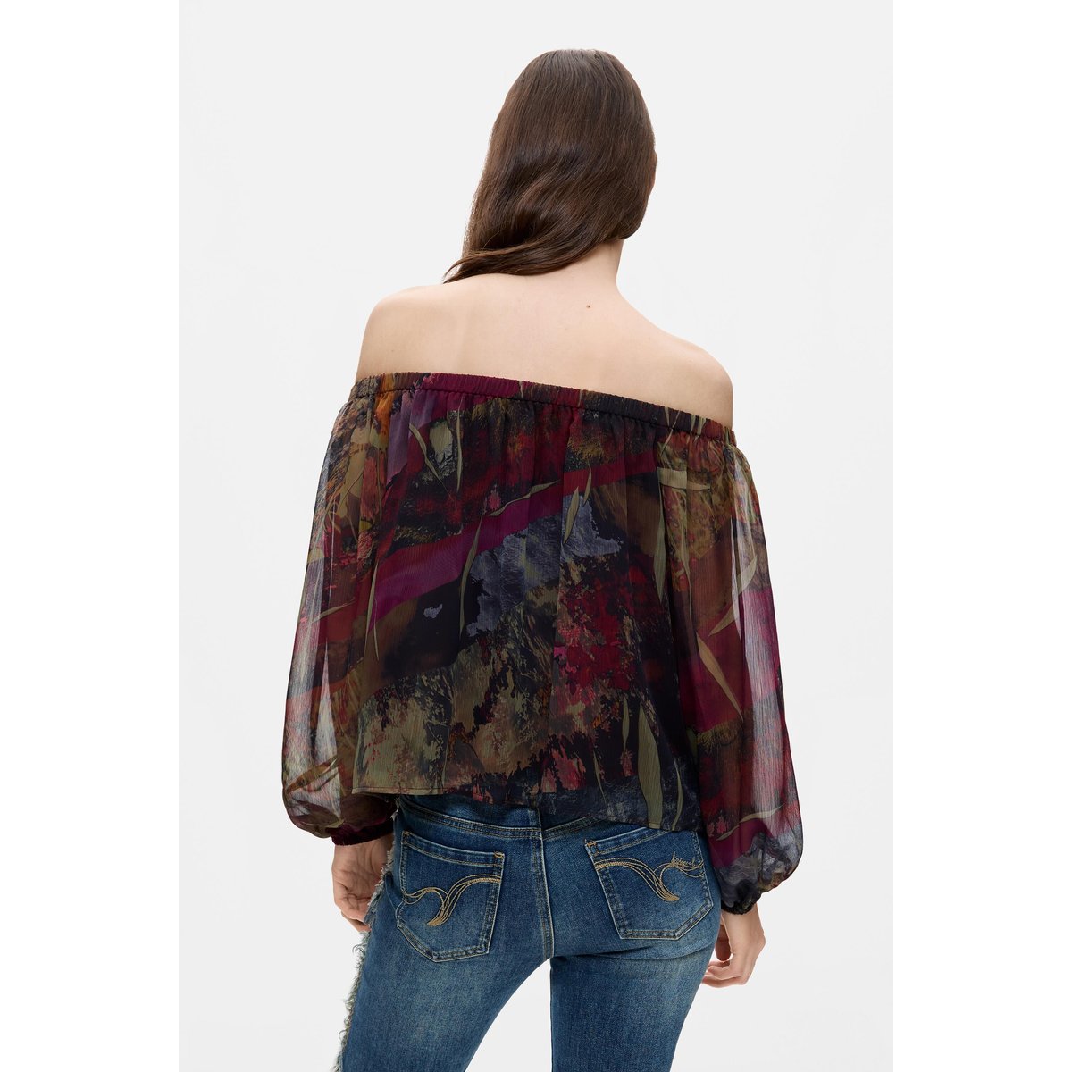 Blouse imprimée à manches longues vert, DESIGUAL