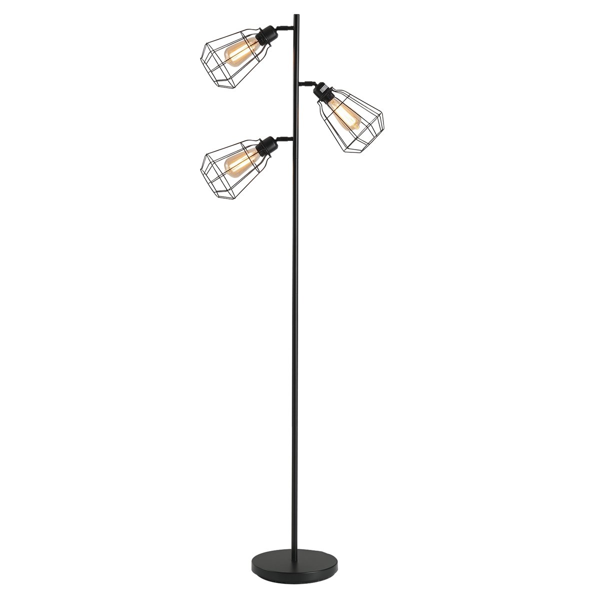 Lampadaire Métal Noir noir, HOMCOM