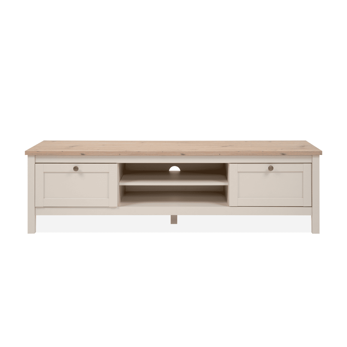 Meuble TV 2 tiroirs et 2 niches - LUND beige, CALICOSY