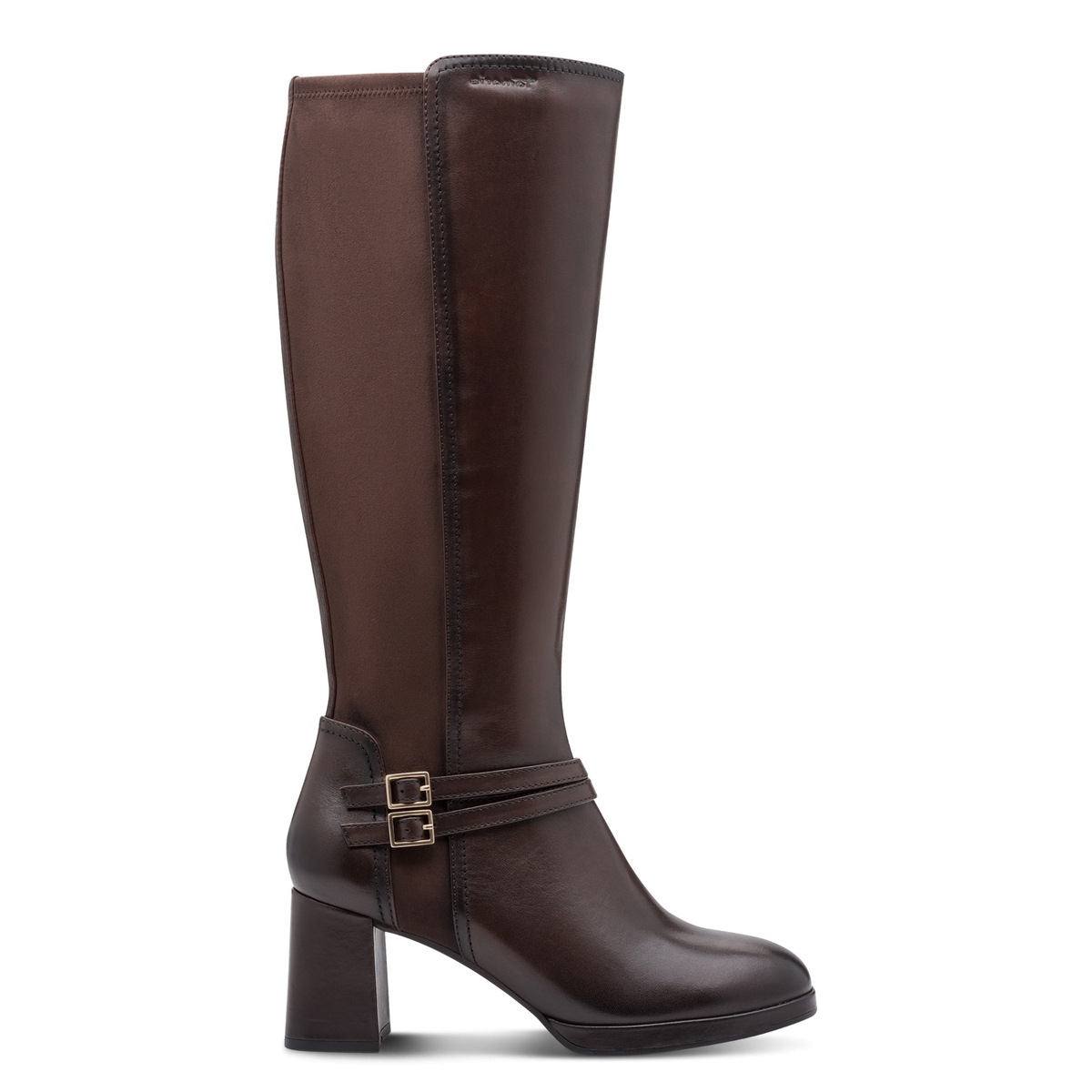 Bottes talon bloc marron mocca, TAMARIS