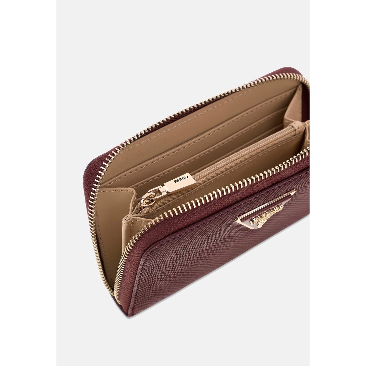 Portefeuille Laurel Saffiano bordeaux, GUESS