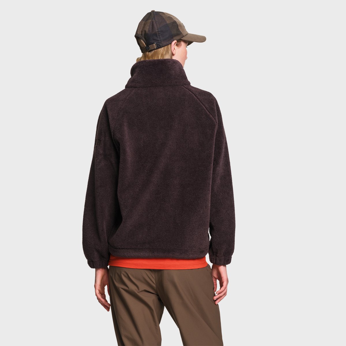 Polaire half-zip sherpa coupe ample épaules tombantes brun, AIGLE