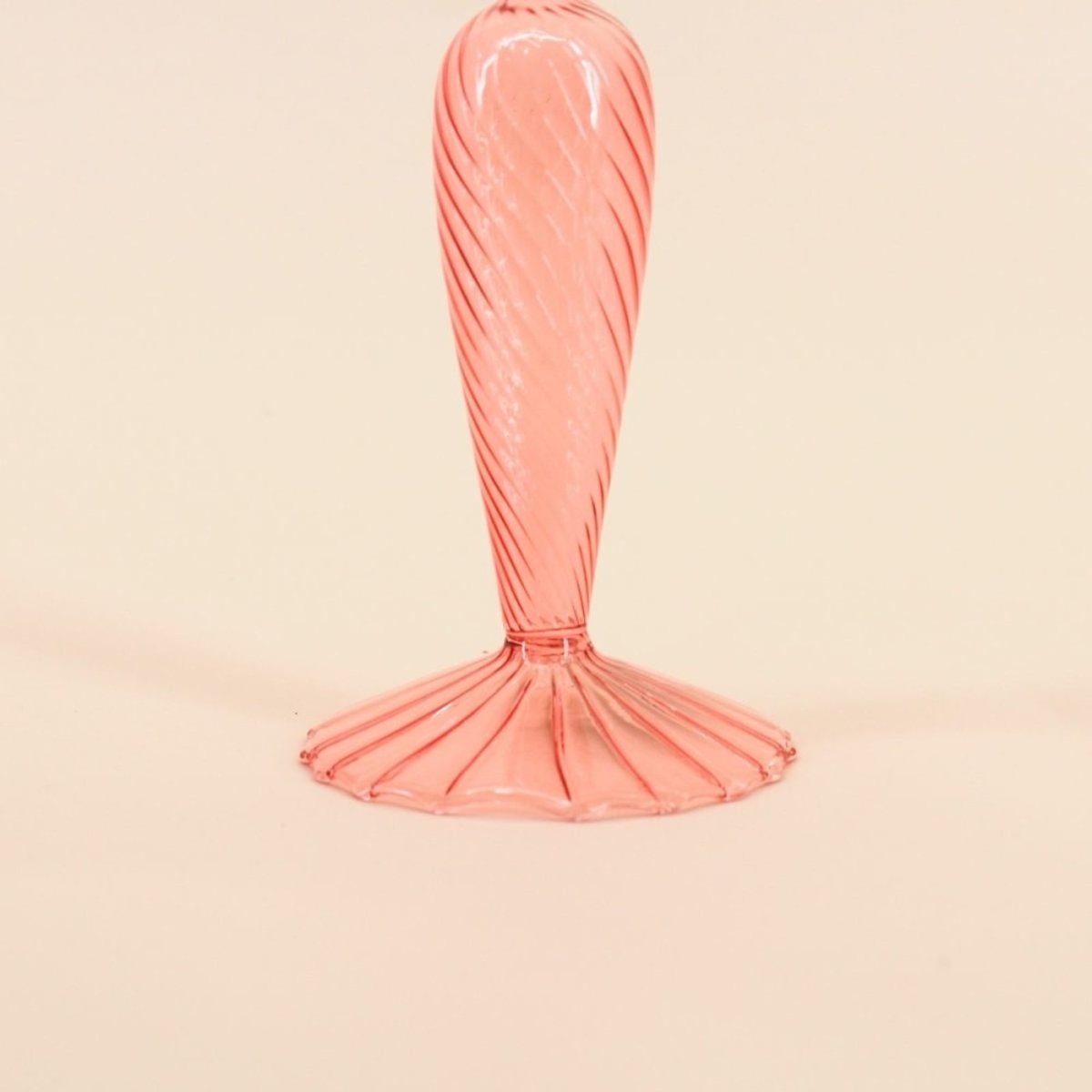 Bougeoir en verre 18cm rose, DECOSTAR