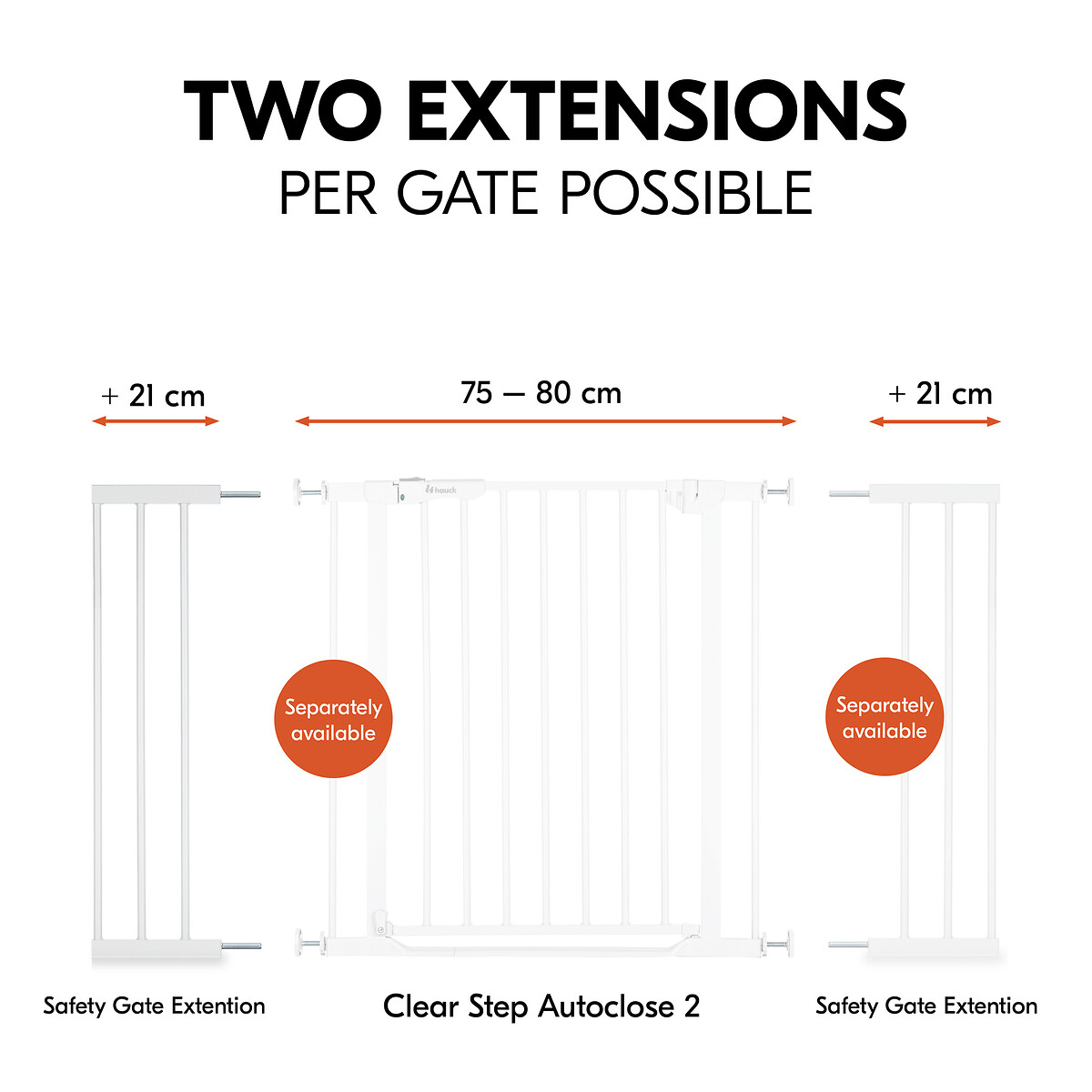 Safety Gate Extension 21 cm white, HAUCK