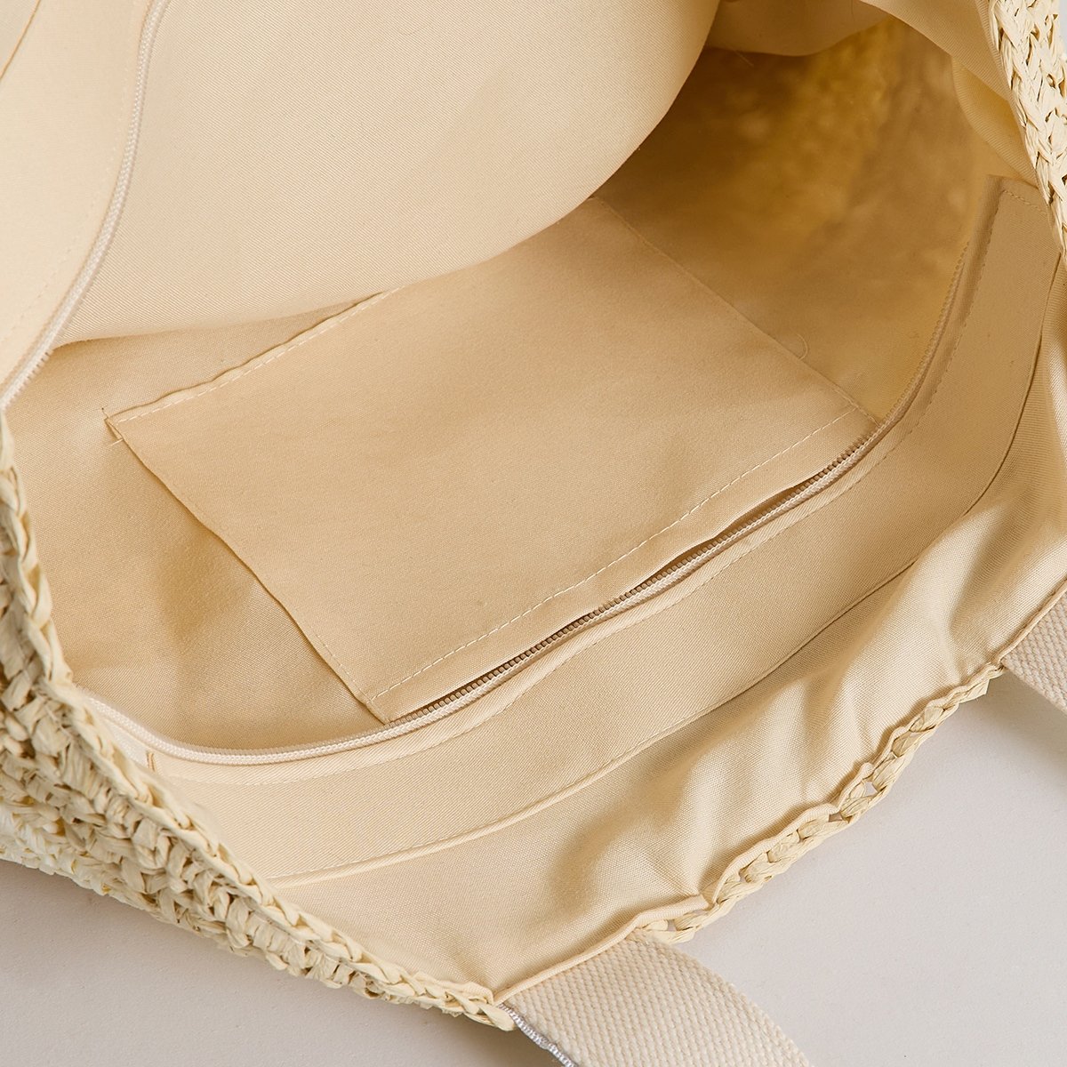 Sac en paille blanc cassé ecru, GRAIN DE MALICE